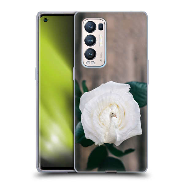 Pixelmated Animals Surreal Pets Peacock Rose Soft Gel Case for OPPO Find X3 Neo / Reno5 Pro+ 5G