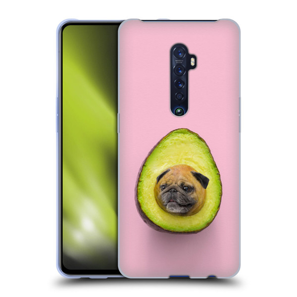 Pixelmated Animals Surreal Pets Pugacado Soft Gel Case for OPPO Reno 2