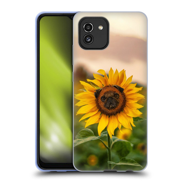 Pixelmated Animals Surreal Pets Pugflower Soft Gel Case for Samsung Galaxy A03 (2021)