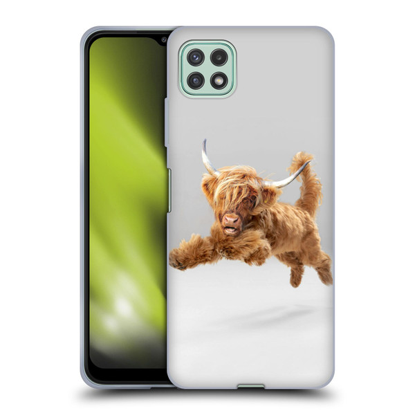 Pixelmated Animals Surreal Pets Highland Pup Soft Gel Case for Samsung Galaxy A22 5G / F42 5G (2021)