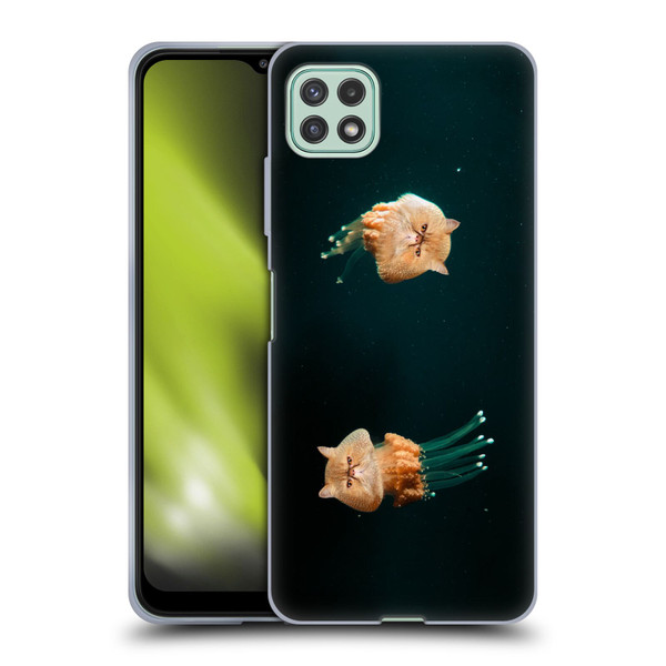 Pixelmated Animals Surreal Pets Jellyfish Cats Soft Gel Case for Samsung Galaxy A22 5G / F42 5G (2021)
