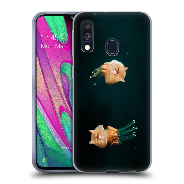 Pixelmated Animals Surreal Pets Jellyfish Cats Soft Gel Case for Samsung Galaxy A40 (2019)