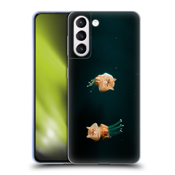 Pixelmated Animals Surreal Pets Jellyfish Cats Soft Gel Case for Samsung Galaxy S21+ 5G