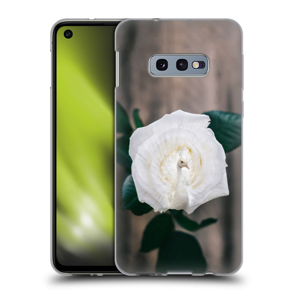 Pixelmated Animals Surreal Pets Peacock Rose Soft Gel Case for Samsung Galaxy S10e