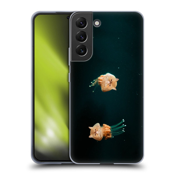 Pixelmated Animals Surreal Pets Jellyfish Cats Soft Gel Case for Samsung Galaxy S22+ 5G