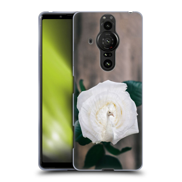 Pixelmated Animals Surreal Pets Peacock Rose Soft Gel Case for Sony Xperia Pro-I