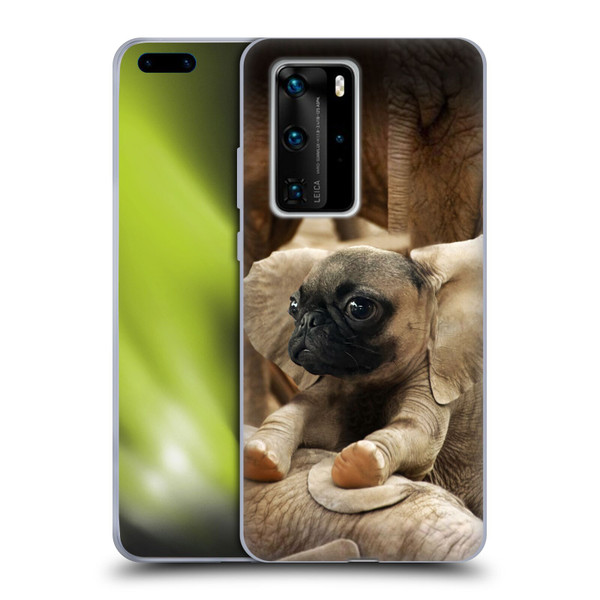 Pixelmated Animals Surreal Wildlife Pugephant Soft Gel Case for Huawei P40 Pro / P40 Pro Plus 5G