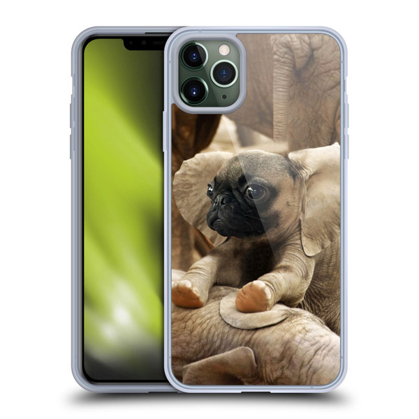 Pixelmated Animals Surreal Wildlife Pugephant Soft Gel Case for Apple iPhone 11 Pro Max