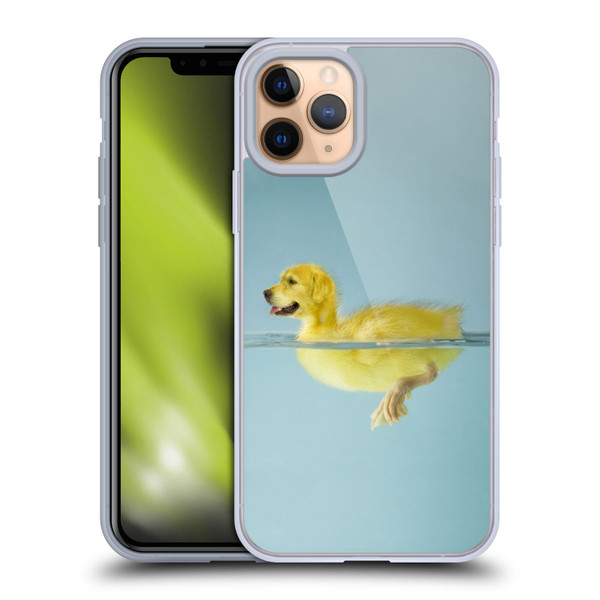 Pixelmated Animals Surreal Wildlife Dog Duck Soft Gel Case for Apple iPhone 11 Pro
