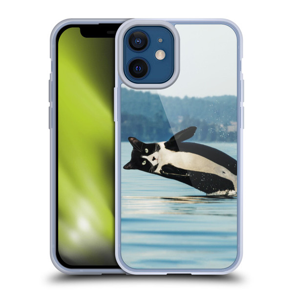 Pixelmated Animals Surreal Wildlife Orcat Soft Gel Case for Apple iPhone 12 Mini