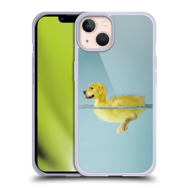 Pixelmated Animals Surreal Wildlife Dog Duck Soft Gel Case for Apple iPhone 13