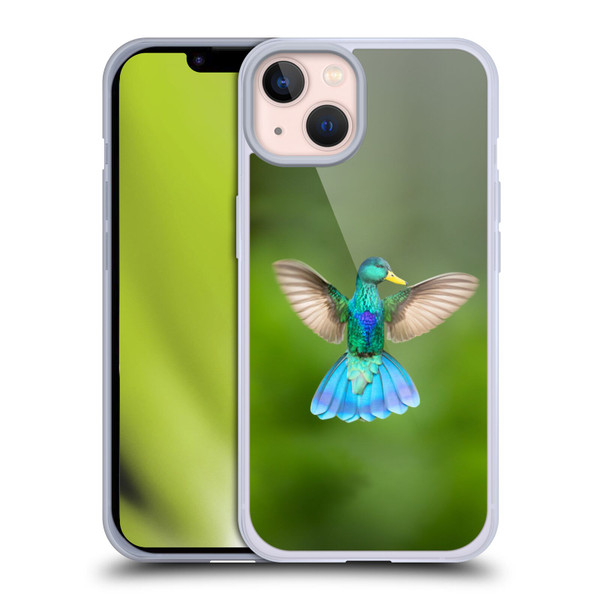 Pixelmated Animals Surreal Wildlife Quaking Bird Soft Gel Case for Apple iPhone 13