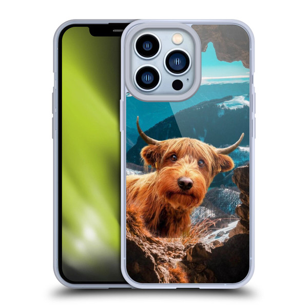 Pixelmated Animals Surreal Wildlife Cowpup Soft Gel Case for Apple iPhone 13 Pro