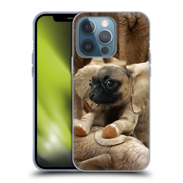 Pixelmated Animals Surreal Wildlife Pugephant Soft Gel Case for Apple iPhone 13 Pro