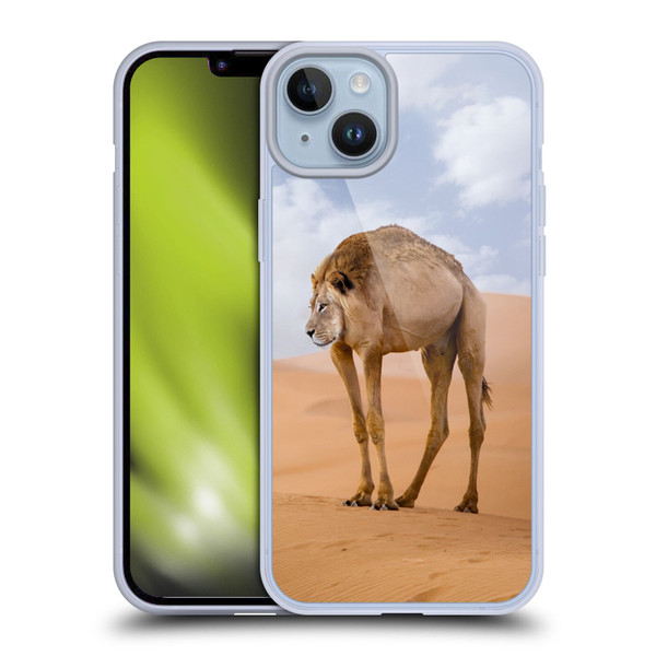 Pixelmated Animals Surreal Wildlife Camel Lion Soft Gel Case for Apple iPhone 14 Plus