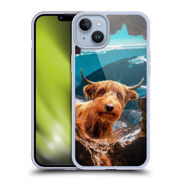 Pixelmated Animals Surreal Wildlife Cowpup Soft Gel Case for Apple iPhone 14 Plus