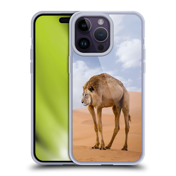 Pixelmated Animals Surreal Wildlife Camel Lion Soft Gel Case for Apple iPhone 14 Pro Max
