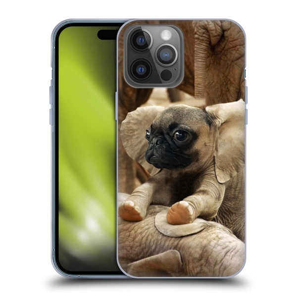 Pixelmated Animals Surreal Wildlife Pugephant Soft Gel Case for Apple iPhone 14 Pro Max