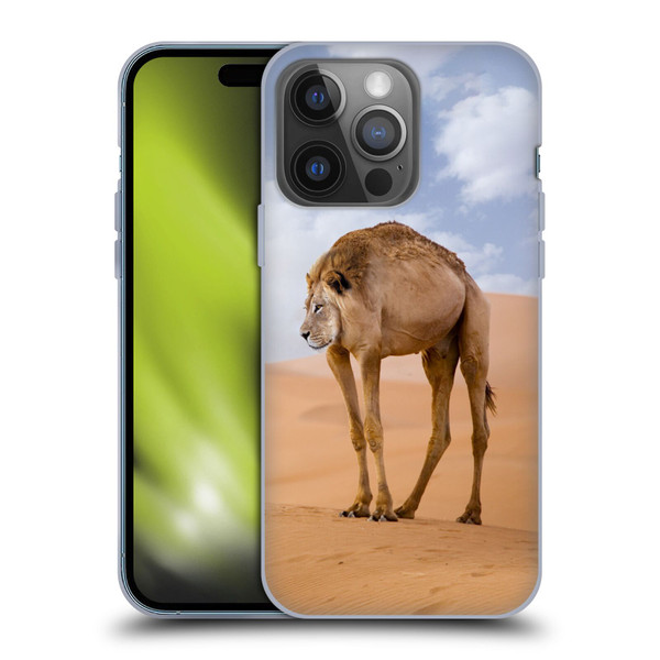 Pixelmated Animals Surreal Wildlife Camel Lion Soft Gel Case for Apple iPhone 14 Pro