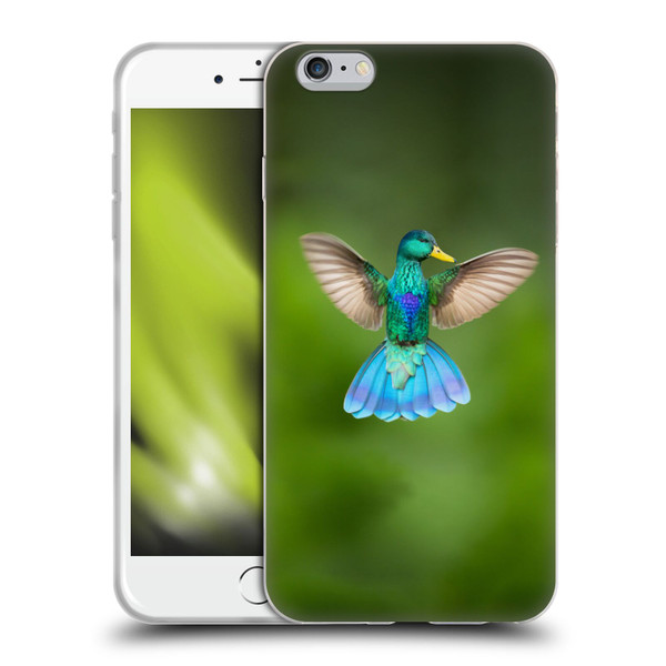 Pixelmated Animals Surreal Wildlife Quaking Bird Soft Gel Case for Apple iPhone 6 Plus / iPhone 6s Plus
