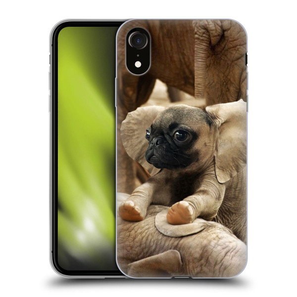 Pixelmated Animals Surreal Wildlife Pugephant Soft Gel Case for Apple iPhone XR