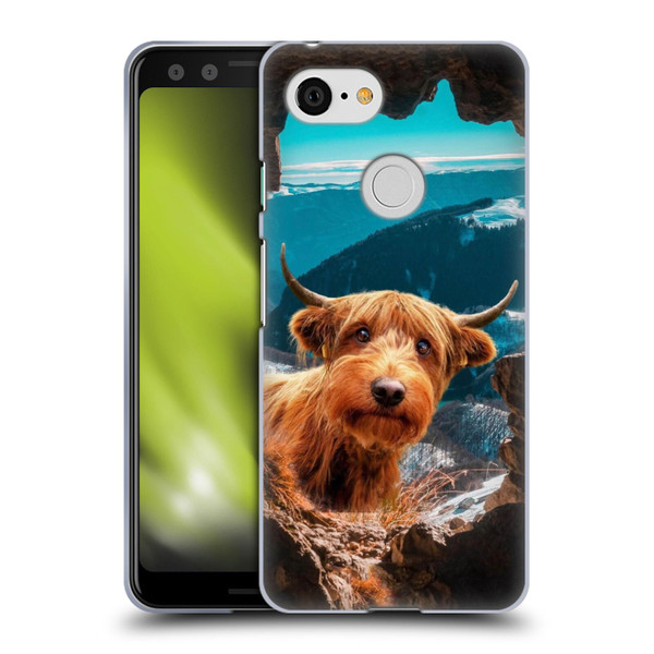 Pixelmated Animals Surreal Wildlife Cowpup Soft Gel Case for Google Pixel 3