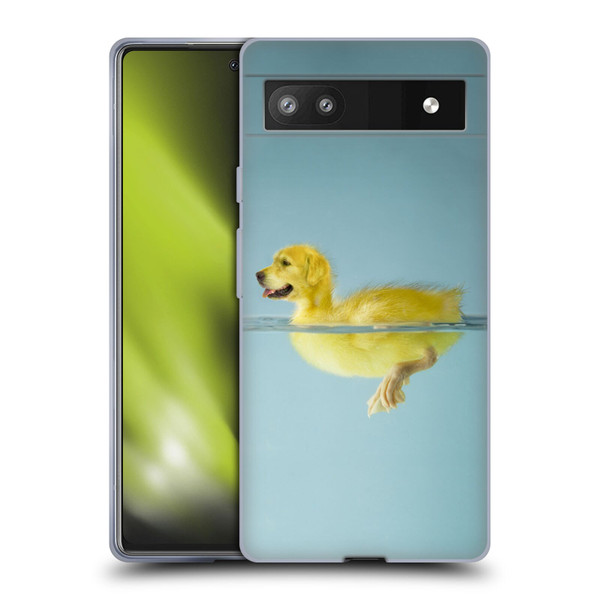 Pixelmated Animals Surreal Wildlife Dog Duck Soft Gel Case for Google Pixel 6a