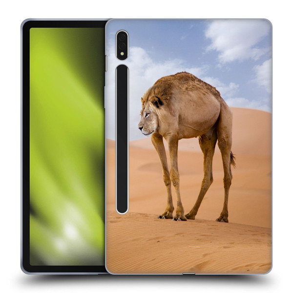 Pixelmated Animals Surreal Wildlife Camel Lion Soft Gel Case for Samsung Galaxy Tab S8