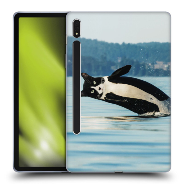 Pixelmated Animals Surreal Wildlife Orcat Soft Gel Case for Samsung Galaxy Tab S8