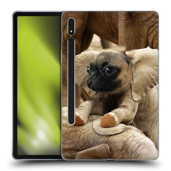 Pixelmated Animals Surreal Wildlife Pugephant Soft Gel Case for Samsung Galaxy Tab S8