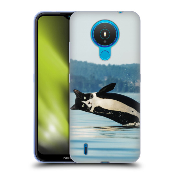 Pixelmated Animals Surreal Wildlife Orcat Soft Gel Case for Nokia 1.4