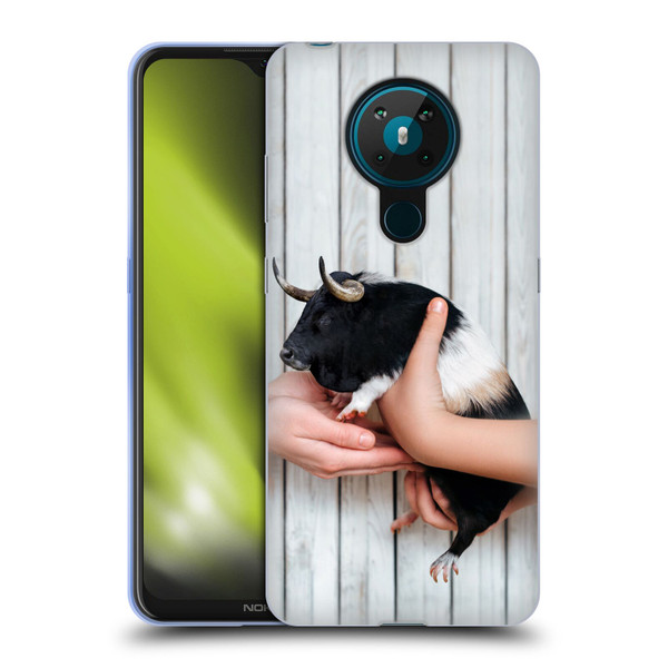 Pixelmated Animals Surreal Wildlife Guinea Bull Soft Gel Case for Nokia 5.3