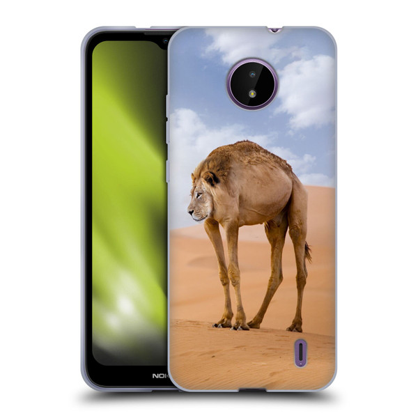 Pixelmated Animals Surreal Wildlife Camel Lion Soft Gel Case for Nokia C10 / C20