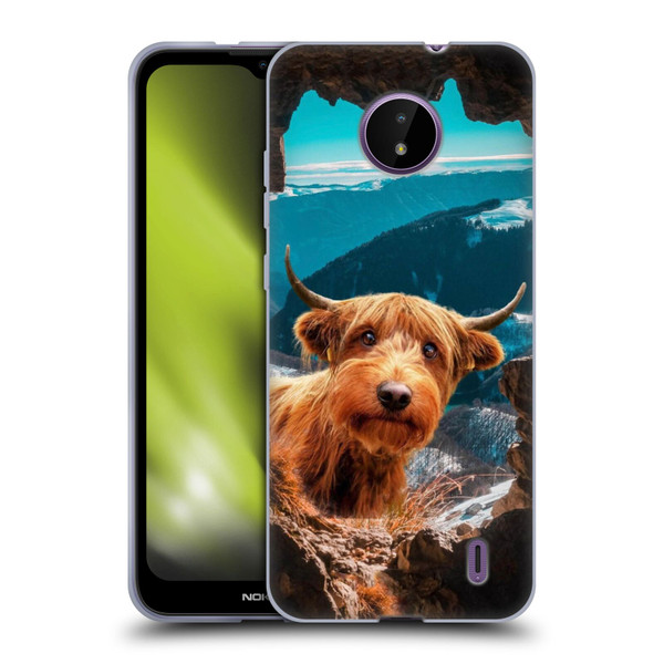 Pixelmated Animals Surreal Wildlife Cowpup Soft Gel Case for Nokia C10 / C20