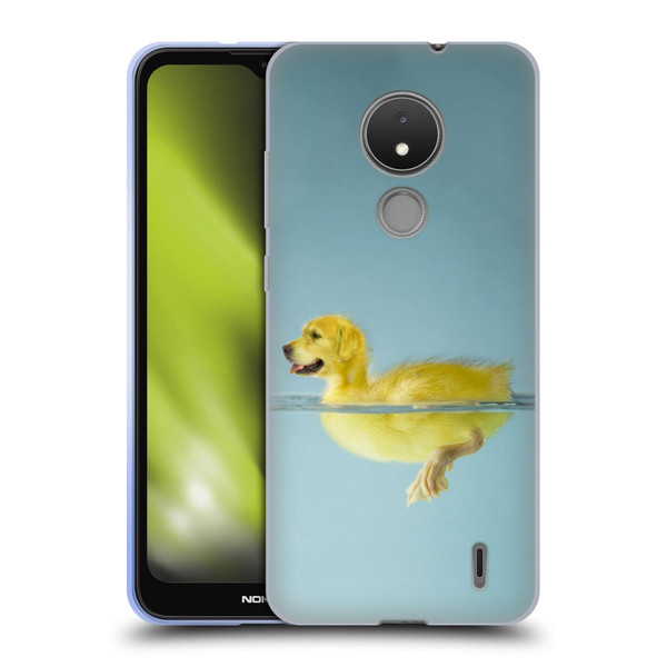 Pixelmated Animals Surreal Wildlife Dog Duck Soft Gel Case for Nokia C21