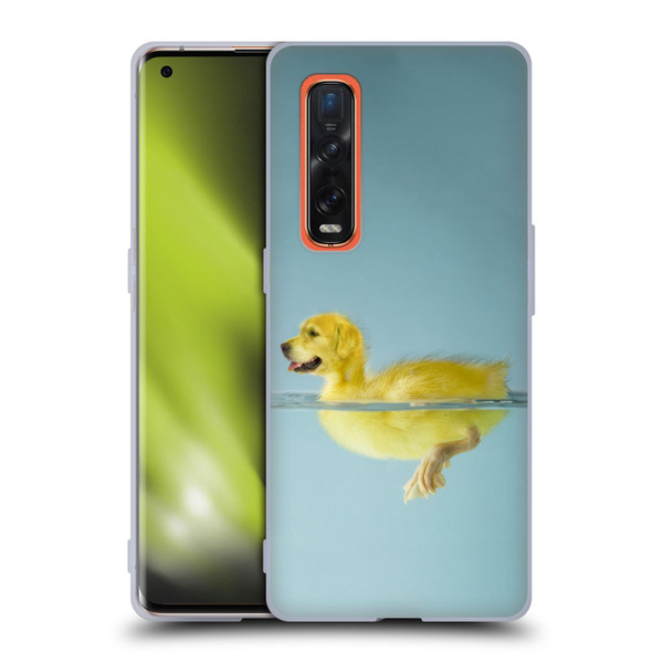 Pixelmated Animals Surreal Wildlife Dog Duck Soft Gel Case for OPPO Find X2 Pro 5G