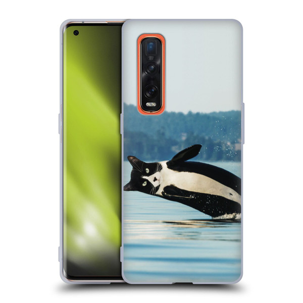 Pixelmated Animals Surreal Wildlife Orcat Soft Gel Case for OPPO Find X2 Pro 5G
