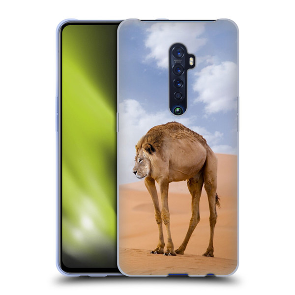 Pixelmated Animals Surreal Wildlife Camel Lion Soft Gel Case for OPPO Reno 2