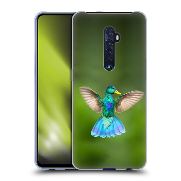 Pixelmated Animals Surreal Wildlife Quaking Bird Soft Gel Case for OPPO Reno 2