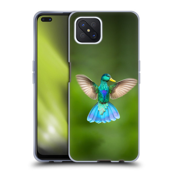 Pixelmated Animals Surreal Wildlife Quaking Bird Soft Gel Case for OPPO Reno4 Z 5G