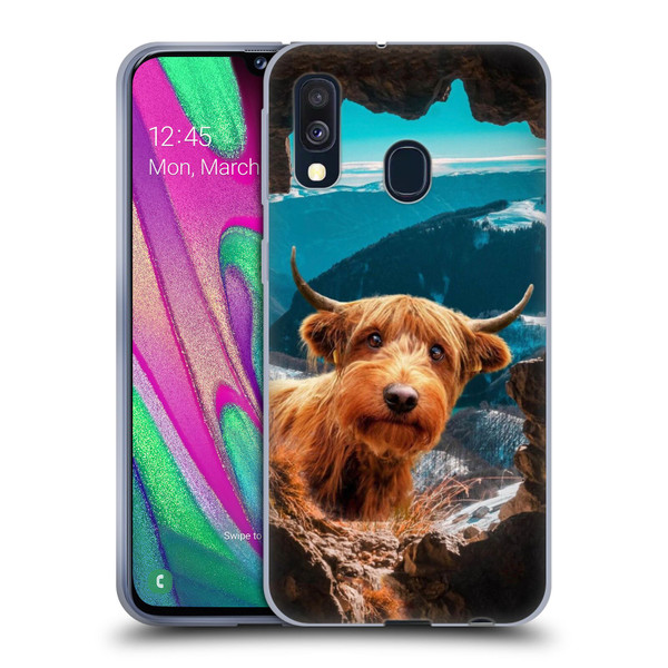 Pixelmated Animals Surreal Wildlife Cowpup Soft Gel Case for Samsung Galaxy A40 (2019)