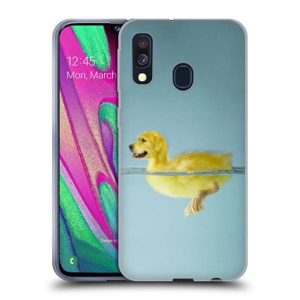 Pixelmated Animals Surreal Wildlife Dog Duck Soft Gel Case for Samsung Galaxy A40 (2019)