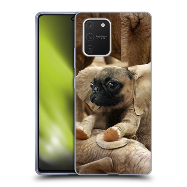 Pixelmated Animals Surreal Wildlife Pugephant Soft Gel Case for Samsung Galaxy S10 Lite