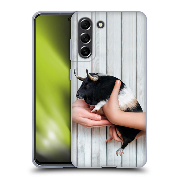 Pixelmated Animals Surreal Wildlife Guinea Bull Soft Gel Case for Samsung Galaxy S21 FE 5G