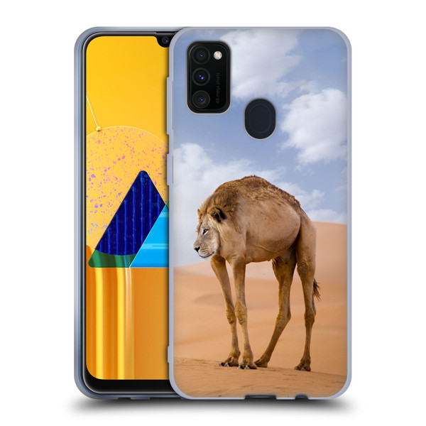 Pixelmated Animals Surreal Wildlife Camel Lion Soft Gel Case for Samsung Galaxy M30s (2019)/M21 (2020)