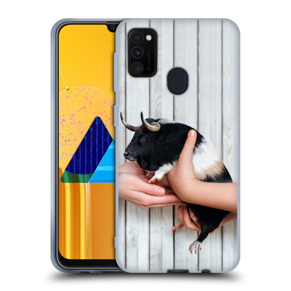Pixelmated Animals Surreal Wildlife Guinea Bull Soft Gel Case for Samsung Galaxy M30s (2019)/M21 (2020)