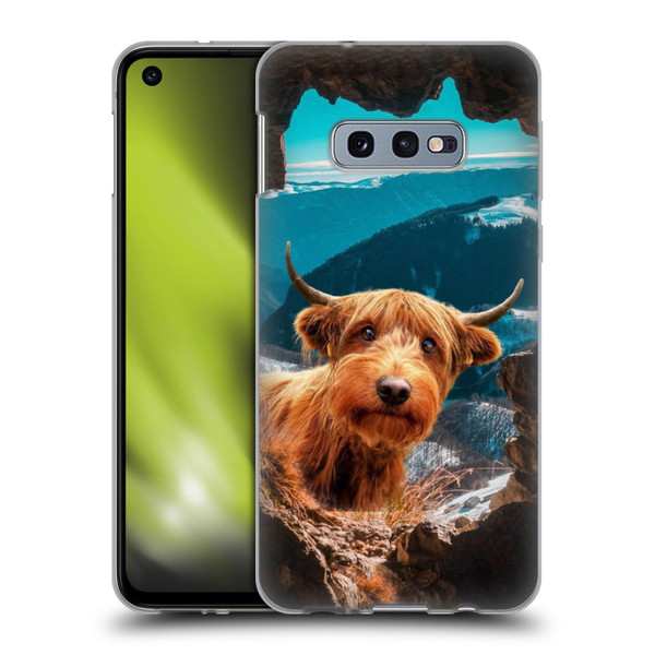 Pixelmated Animals Surreal Wildlife Cowpup Soft Gel Case for Samsung Galaxy S10e