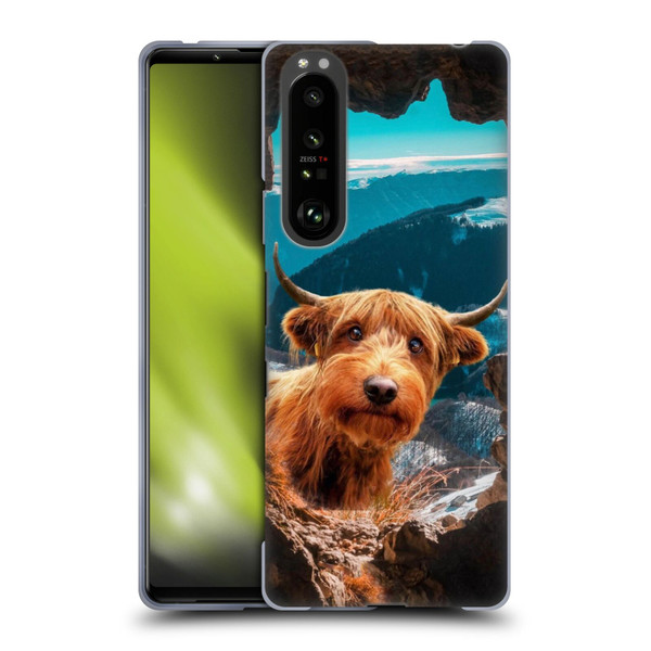 Pixelmated Animals Surreal Wildlife Cowpup Soft Gel Case for Sony Xperia 1 III