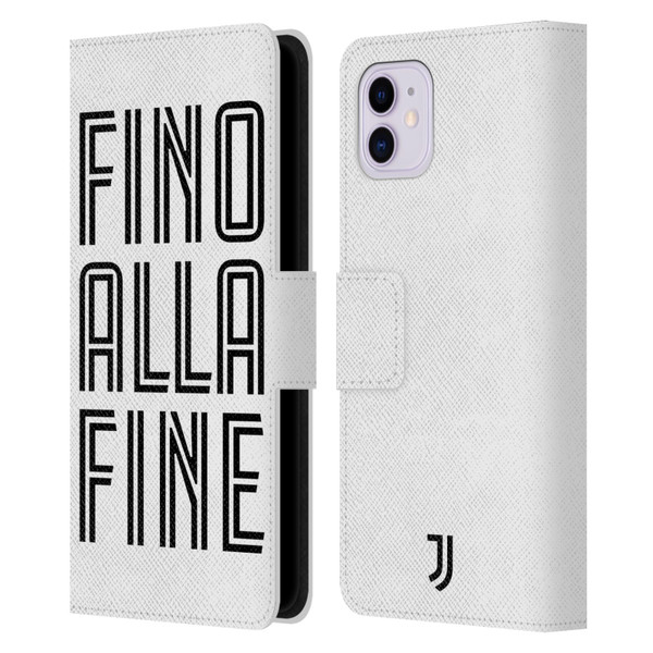 Juventus Football Club Type Fino Alla Fine White Leather Book Wallet Case Cover For Apple iPhone 11