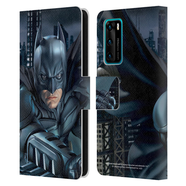 The Dark Knight Character Art Batman Leather Book Wallet Case Cover For Huawei P40 5G